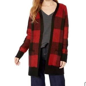 Lucky Brand Buffalo Plaid Open Front Cardigan